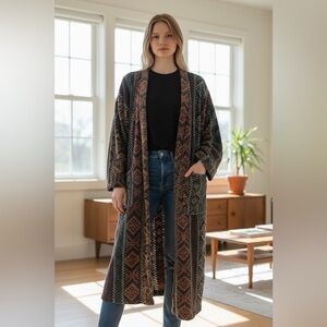 Vintage Reworked Southwestern Robe / Duster with Pockets